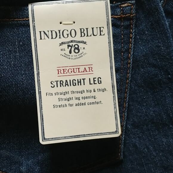 Indigo Blue Maternity Jeans Regular Straight Leg Dark Wash Small - Picture 5 of 6